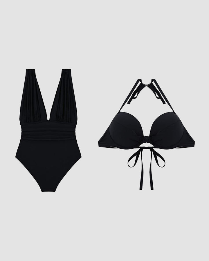 Fato de Banho Luxe Shaping com Decote V Profundo