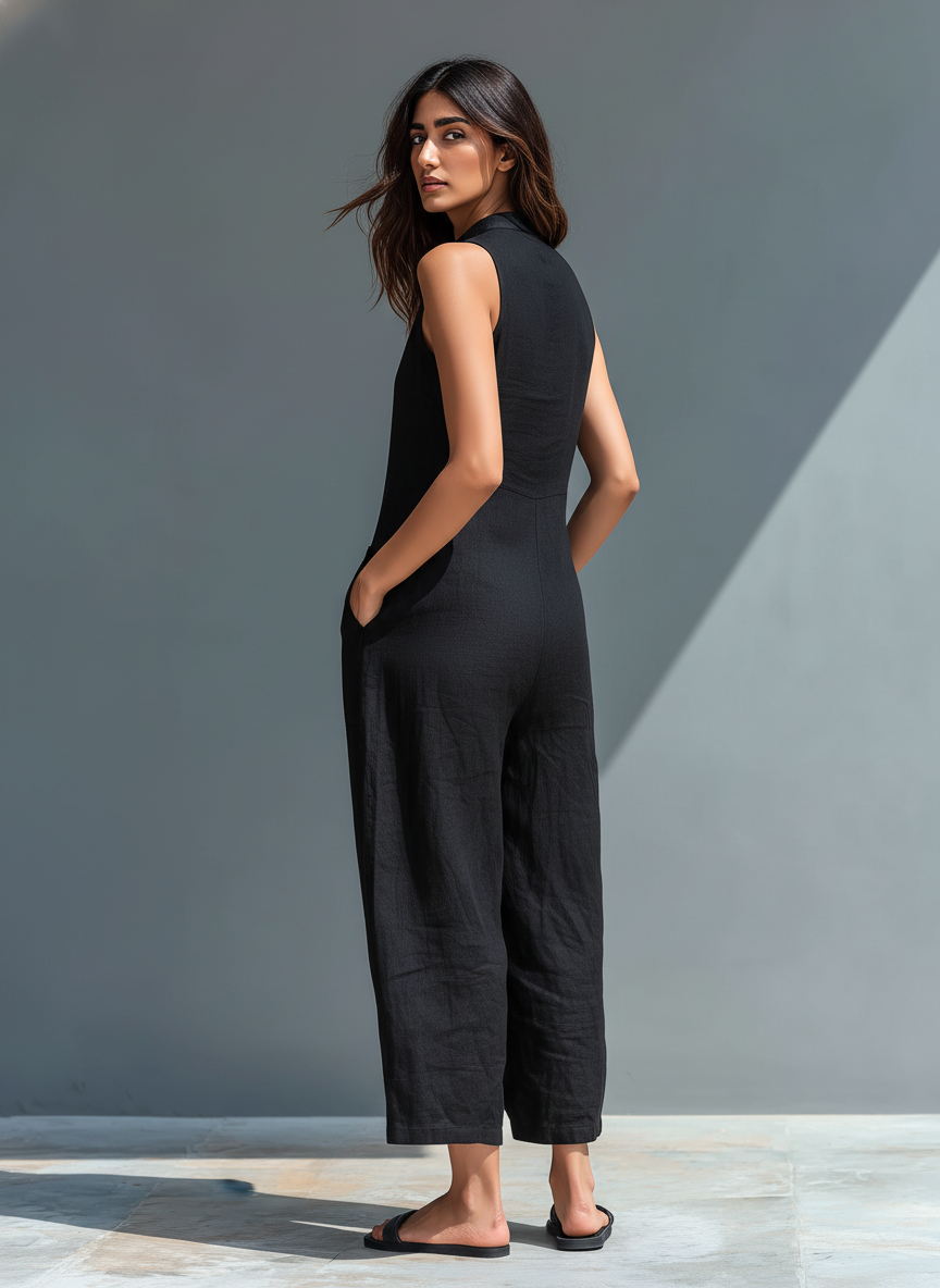 Jardineiras de Linho sem Mangas
