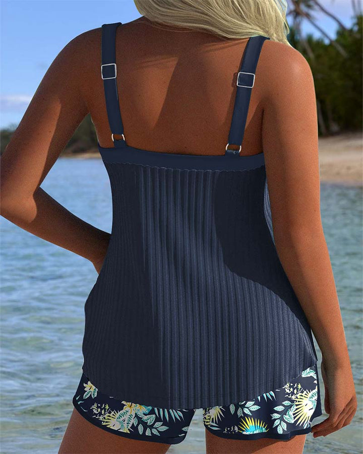 Dublin | Tankini Listrado com Calções de Praia em Dois Peças