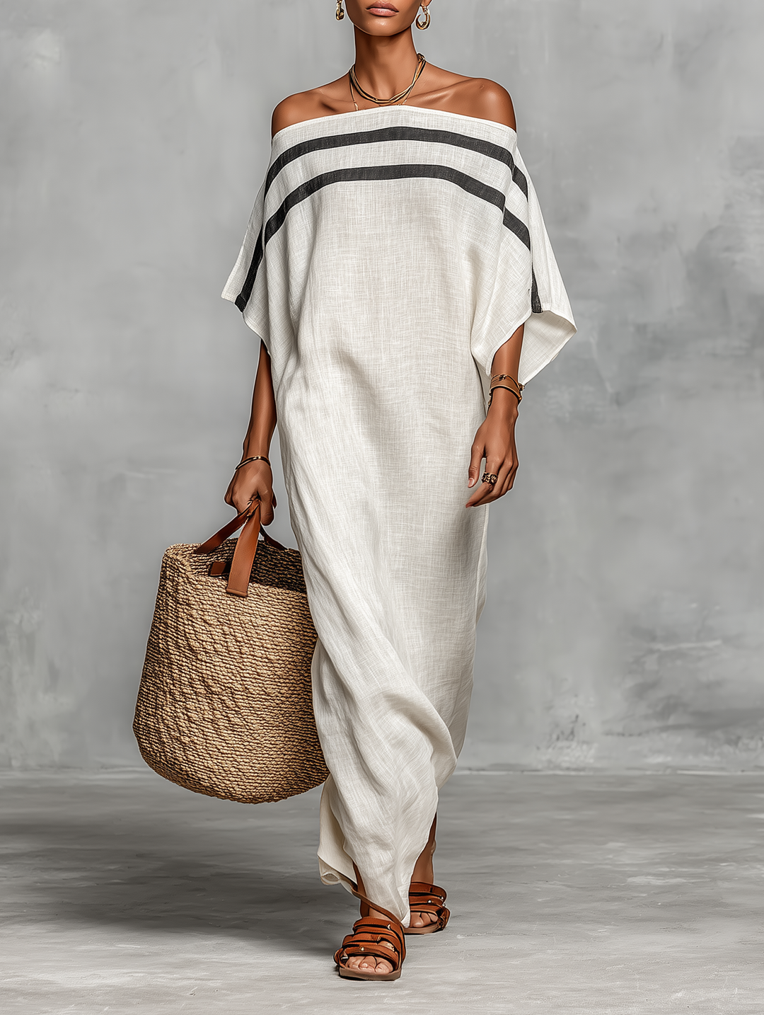 Vestido Maxi de Linho Minimalista
