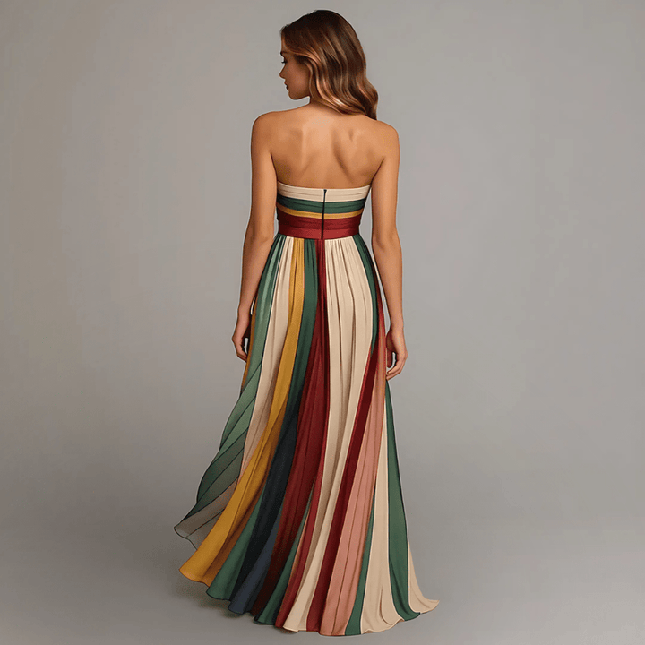 Vestido Comprido Colorido sem Mangas